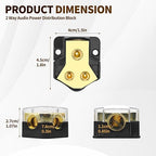 2 Way Power Distribution Block,2 PCS 12v Distribution Block 0/2/4 Specification Input 4/8/10 Specification Output Amplifier Ground Distributor, Suitable for Power Distribution Block Car Audio - Image 2