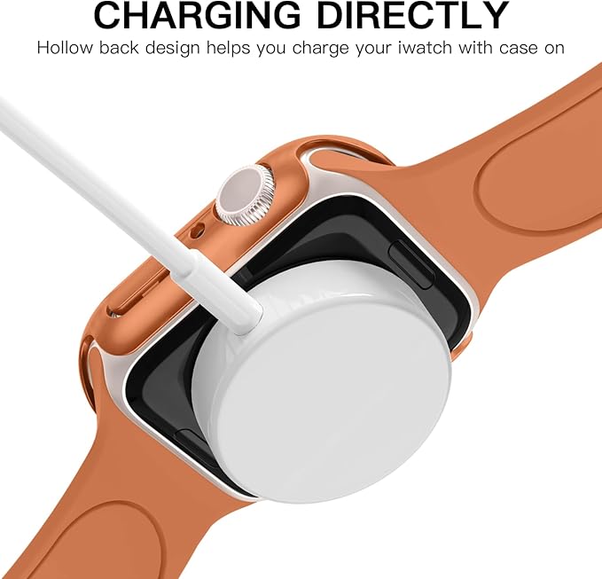Recoppa Case Compatible for Apple Watch Series 7/8/9 – 41mm ONLY, Shockproof Ultra-Thin Hard PC Bumper All-Around Edge Protective Cover Frame [NO Screen Protector] for iWatch Accessories, Orange - Image 5