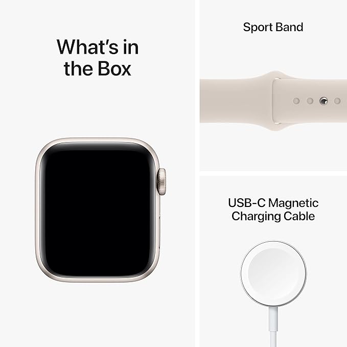 Apple Watch SE (2nd Gen) (GPS, 40mm) - Starlight Aluminum Case with Starlight Sport Band, M/L (Renewed) - Image 6