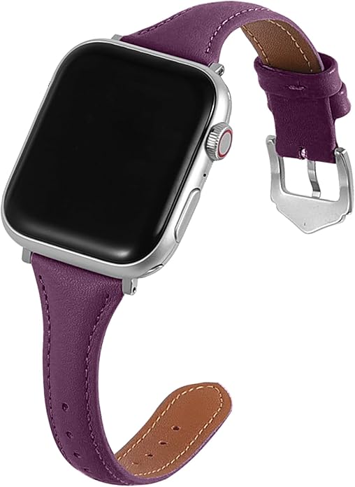 Slim Genuine Nappa Leather Bands Compatible with Apple Watch Band 38mm 40mm 41mm 42mm 44mm 45mm 46mm Women, Sweatproof Ultra Soft Leather Replacement Straps for iWatch Ultra/SE/1/2/3/4/5/6/7/8/9/10/11 - Image 7