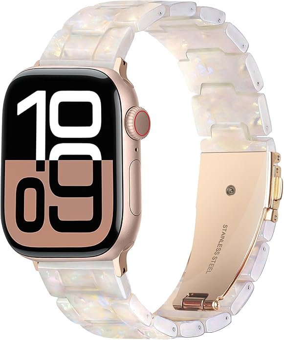 HOPO Compatible With Apple Watch Band 38mm 40mm 41mm 42mm 44mm 45mm 46mm 49mm,Resin Watch Strap Bracelet Wristband Fashion Lightweight Replacement For iWatch Bands Series 11 Ultra 10 9 8 7 6 5 4 3 2 1 SE for Women Men by HOPOWATCHBANDFORAPPLEWATCH