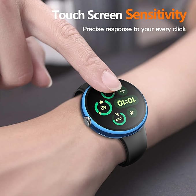 Misxi 2-Pack Hard PC Screen Protector Case Compatible with Google Pixel Watch 3 (2024) 45mm, Easy Installation Lightweight Ultra-Thin Protective Cover for Pixel Watch 3, 1 Blue + 1 Black - Image 6