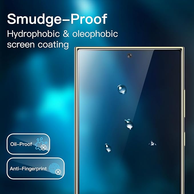 JETech Full Coverage Screen Protector for Samsung Galaxy S24 Ultra 5G 6.8-Inch, Tempered Glass Film with Easy Installation Tool, Fingerprint ID Compatible, HD Clear, 3-Pack - Image 7