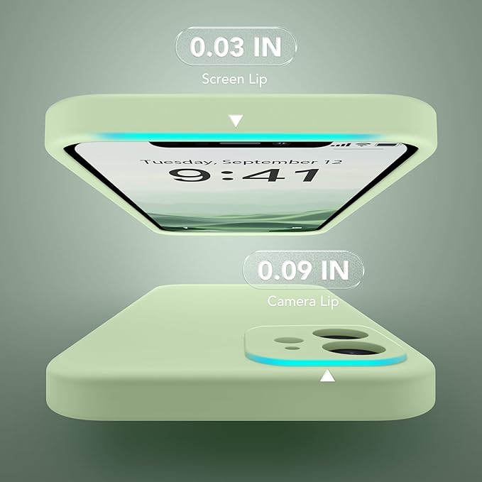 Magnetic for iPhone 12 Case, Compatible with MagSafe, [Full Camera Protection][Screen Protector] Silicone Shockproof Protective Phone Case for iPhone 12 6.1", Matcha - Image 6