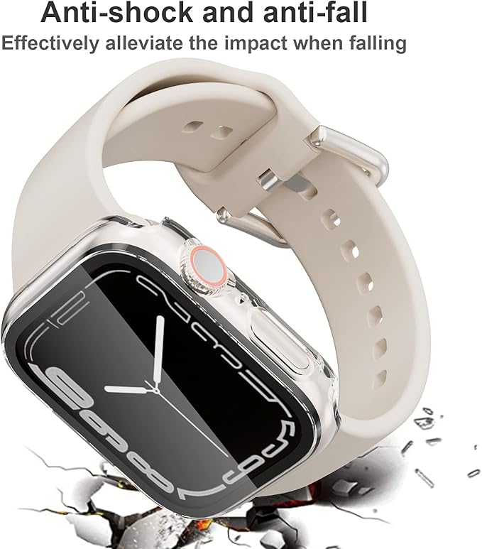 Cuteey 6 Pack Case for Apple Watch SE 3 (2025) SE 2 Series 6 5 4 44mm with Built-in Tempered Glass Screen Protector, Overall Full Protective Bumper PC Cover for iwatch 44mm Accessories - Image 5