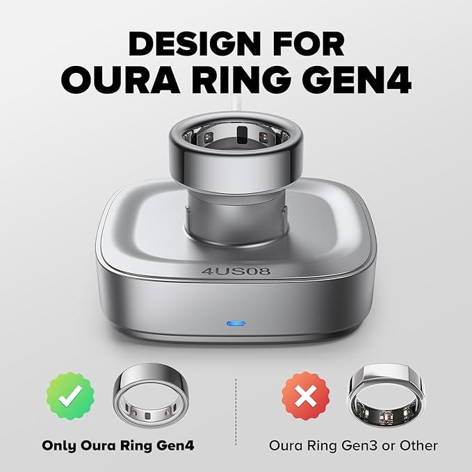 Ring Charger Compatible with Ou-ra Ring4, Fast Charge for Ou-ra Ring Gen 4 of Size 10, Charging Dock with USB-C Cable - Image 2