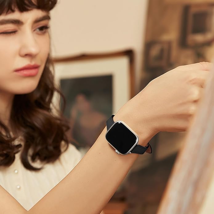 Charlam Slim Leather Band Compatible with Apple Watch Bands for Women 40mm 38mm 41mm 42mm 44mm 45mm 46mm, Top Grain Genuine Leather Strap Thin Wristband for iWatch Series 11 10 SE 9 8 7 6 5 4 3 2 1 - Image 6