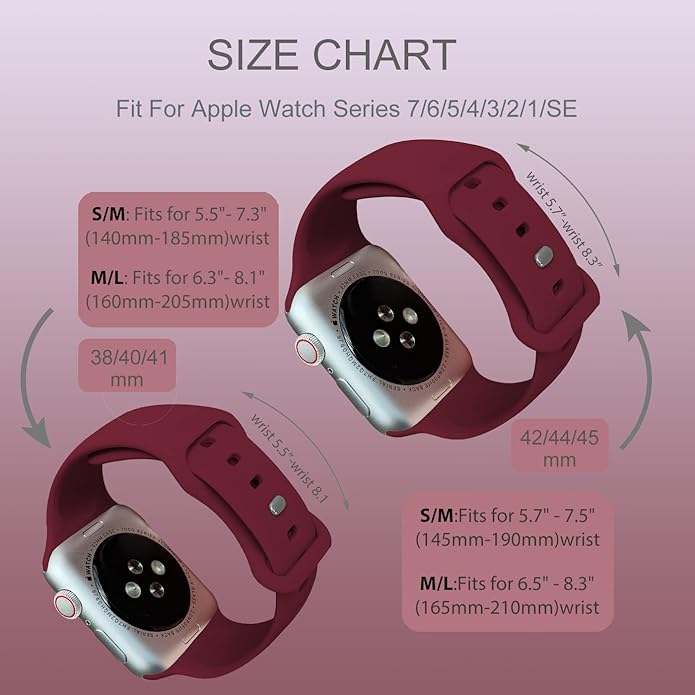 Sport Bands Compatible with Apple Watch 42mm 44mm 45mm 46mm 41mm 38mm 40mm 49mm for Women Men, Soft Silicone Strap for iWatch Wristband Series Ultra SE 11 10 9 8 7 6 5 4 3 2 1 - Image 7