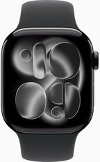 Apple Watch Series 11 [GPS + Cellular, 42mm] Jet Black Aluminum Case with Black Sport Band, S/M (Renewed) - Image 2
