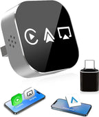 3-in-1 Mini Wireless CarPlay Adapter (2025 Upgraded)-Built-in Wired Carplay/Android Auto for Airplay,Plug&Play,Fast Auto-Reconnect,Bluetooth 5.0,USB/Type-C,iOS10+&Android 11+(Silver) by XGUCarRadio