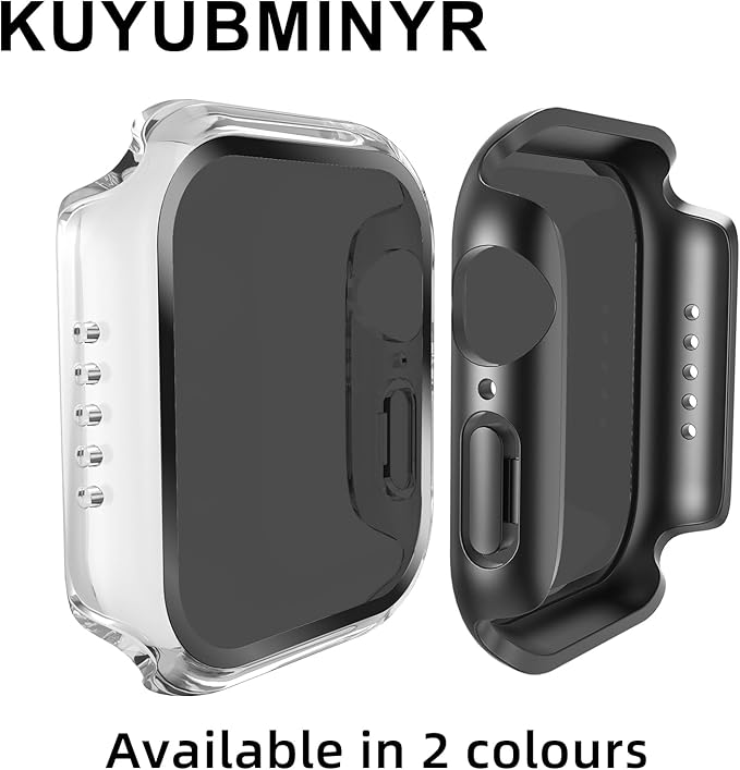2 Pack Privacy Case for Apple Watch Screen Protector, Anti-Spy Tempered Glass Film Apple Watch Cover Hard PC Case Bumper for iWatch Series 9/8/7 - Black/Clear 45mm - Image 8