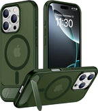 Temdan Magnetic Compatible with iPhone 16 Pro Max Case, [Built-in Invisible Kickstand][Compatible with MagSafe][Military Grade Shockproof] Slim Translucent Matte Phone Case for iPhone 16 Pro Max 6.9" by Temdan