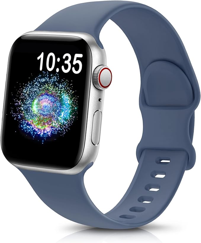 TreasureMax Sport Band Compatible with Apple Watch Bands Women 41mm 40mm 38mm 42mm 44mm 46mm 45mm 49mm, Soft Silicone Waterproof Strap for iWatch Series 11 10 9 SE&SE2 Ultra 8 7 6 5 4 3 Men Denim by TreasureMaxWatchBands