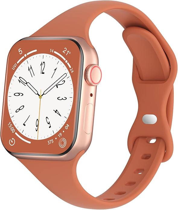 Sport Slim Silicone Bands Compatible for Apple Watch Band 38mm 42mm 40mm 44mm 41mm 45mm 46mm 49mm, Thin Narrow Replacement Strap Wristband for iWatch Series 11/10/9/8/7/SE/6/5/4/3/2/1/Ultra Women Men by DYKEISS