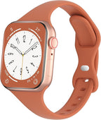 Sport Slim Silicone Bands Compatible for Apple Watch Band 38mm 42mm 40mm 44mm 41mm 45mm 46mm 49mm, Thin Narrow Replacement Strap Wristband for iWatch Series 11/10/9/8/7/SE/6/5/4/3/2/1/Ultra Women Men by DYKEISS