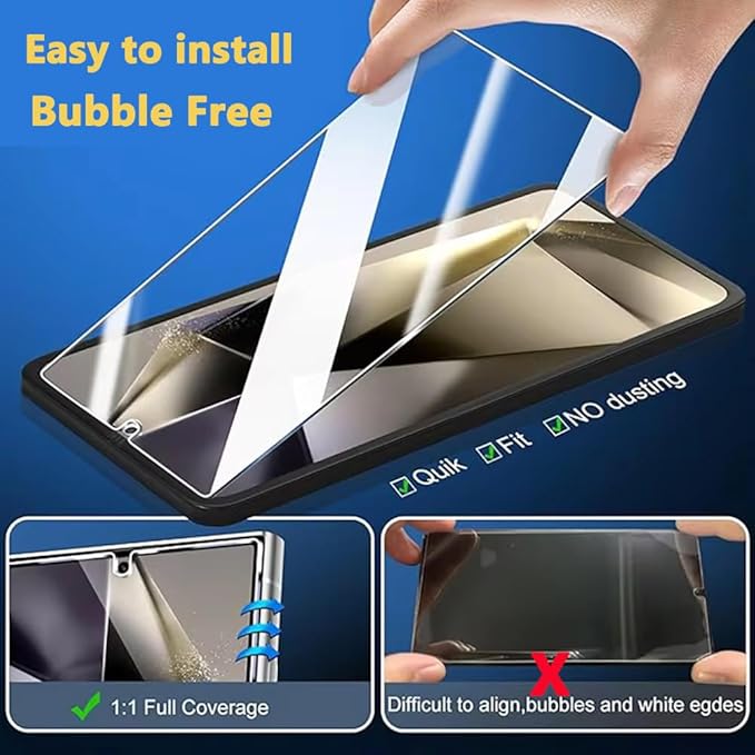3 Pack Screen Protector for Samsung Galaxy S21 Plus, HD-Clear 9H Hardness Tempered Glass Protective Film for Samsung Galaxy S21 Plus - Support Fingerprint Unlock, Easy Installation - Image 7