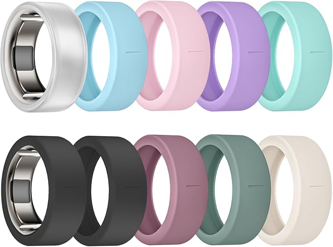 10 Pack Covers Compatible with Oura Ring Gen 4/4 Ceramic/Oura Ring 3 Cover, Ultra-Thin Anti-Scratch Silicone Ring Protector for RingConn Gen 2/Gen 2 Air/ULTRAHUMAN Ring AIR for Women Men by BandRain