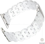 Lightweight Resin Band For Apple Watch Series 11 10 9 8 7 6 5 4 3 2 1 SE 3 2 Ultra 3 2, Fashion Adjustable Replacement Strap for iWatch Bands 38mm 40mm 41mm 42mm 44mm 45mm 46mm 49mm for Women Men - Image 2