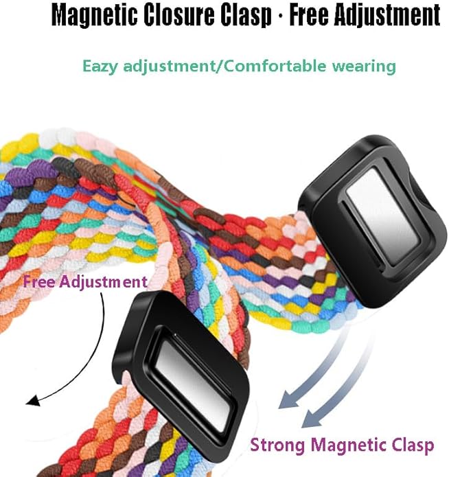 2Pcs Magnetic Braided for Apple Watch Band 41mm 40mm 45mm 44mm Ultra/3/2 49mm 38mm 46mm 42mm Women/Men,Stretchy Elastic Nylon Sport Loop Strap for iWatch Bands series 11 10 9 8 7 6 5 4 3 se 3/2 40 44 - Image 3