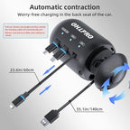 OHLPRO 3-in-1 Retractable Backseat Car Charging Station, 15W Fast Car Charger for All Phones (iPhone, Samsung), Ideal for Lyft, Turo, Uber, Taxi, Rideshare, Customer Charging Dock Attach to Headrest - Image 4
