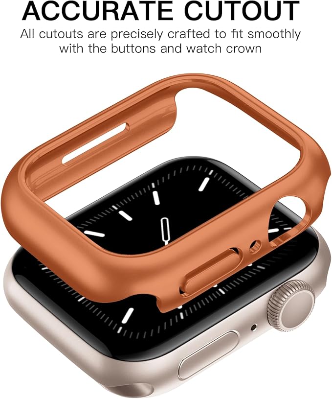 Recoppa Case Compatible for Apple Watch Series 7/8/9 – 41mm ONLY, Shockproof Ultra-Thin Hard PC Bumper All-Around Edge Protective Cover Frame [NO Screen Protector] for iWatch Accessories, Orange - Image 4