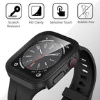 Amizee 2 Pack Compatible with Apple Watch Series 9 8 7 45mm Case with Built-in Screen Protector, Ultra-Thin Hard PC Straight Edge Anti-Scratch Protective Cover for iWatch (Matte Black) - Image 6