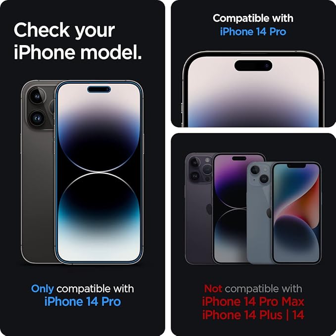 Spigen Tempered Glass Screen Protector [GlasTR EZ FIT - Privacy] Designed for iPhone 14 Pro [Case Friendly] - 2 Pack - Image 3