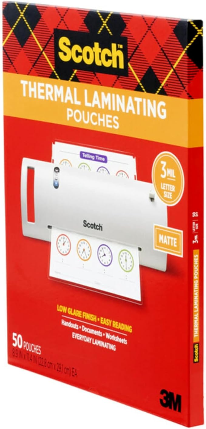 Scotch Matte Thermal Laminating Pouches,Ultra Clear with Matte Finish,Letter Size 8.9 in x 11.4 in,(Pack of 250) - Image 3
