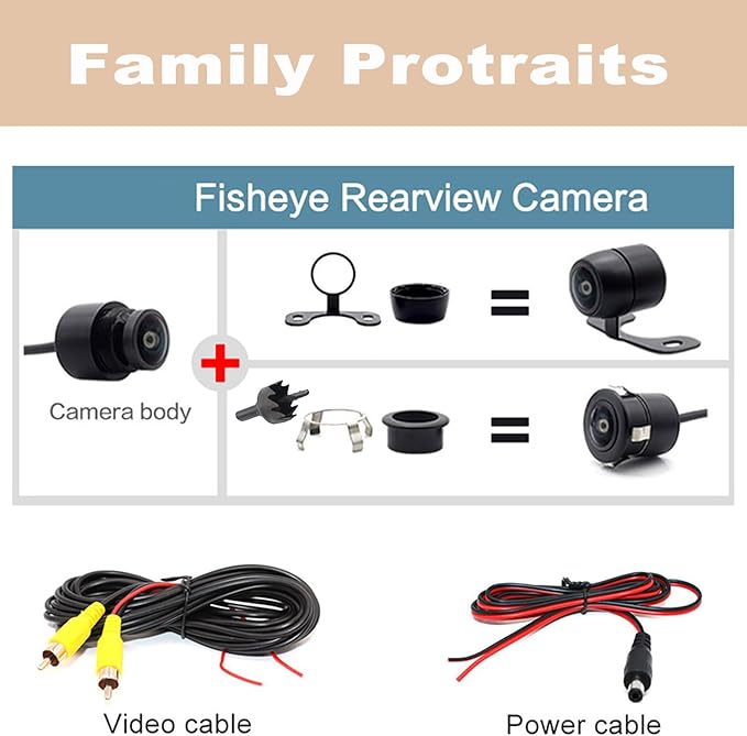 Backup Camera for Cars,Universal AHD 1080P Fisheye CCD Waterproof Wide View Angle Rear/Front View Back up Camera for HD Night Vision for Car Parking Assist Camera Reversing Parking Three Control Line - Image 7