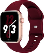 Sport Band Compatible with Apple Watch 38mm 40mm 41mm 42mm 44mm 45mm 46mm 49mm, Replacement Soft Silicone Strap Wristbands for iWatch Series 11/10/9/8/7/6/5/4/3/2/1 Ultra SE Women Men, Wine Red by Acrbiutu