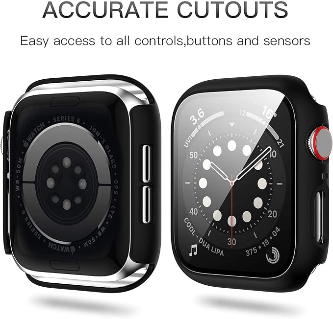 12 Pack Case with Tempered Glass Screen Protector Compatible for Apple Watch 40mm SE 3 (2025)/SE 2/SE/Series 6/5/4, Hard PC Scratch Resistant Bumper Protective Cover for iWatch Accessories - Image 4