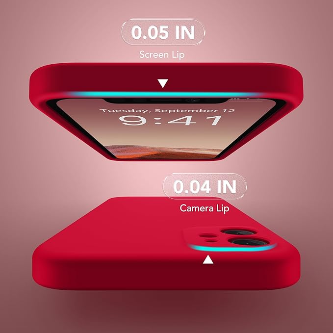Magnetic for iPhone 11 Phone Case Silicone, Compatible with MagSafe, [Full Camera Protection][Screen Protector] Slim Shockproof Protective Case for iPhone 11 6.1", Red - Image 8