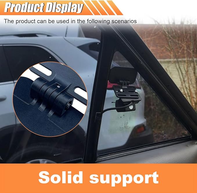 Car Rear View Camera Mount - Adjustable Dash Cam Reverse Camera Holder Vehicle Backup Camera Mount - Universal Strong Adhesive Rear Window Windshield Bracket for Car, SUV, RV, Truck (1Set) - Image 5