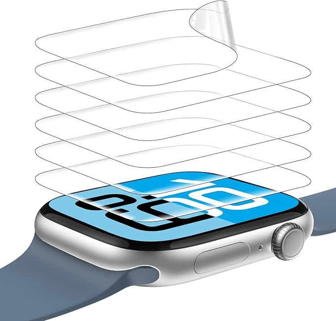 JULK 6-Pack for Apple Watch SE Screen Protector 40mm, Flexible Film Non-Bubbles Soft TPU Face Screen Protector for iWatch SE-3(2025)/SE/6/5/4 40mm, Touch Sensitive, HD Transparent by JULK
