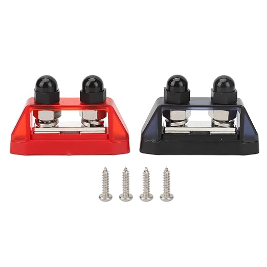 Power Distribution Block 130A 150A, Plated Brass, Corrosions, High Current Capacity, for Boats, RVs, Marine, and Automotive Systems by Mavaol