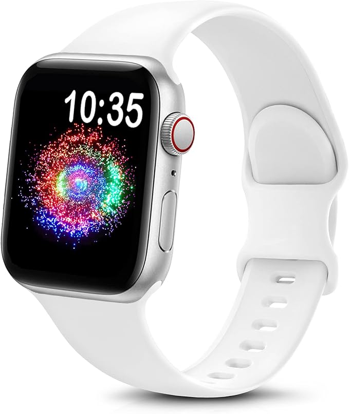 TreasureMax Sport Band Compatible with Apple Watch Bands 38mm 40mm 41mm 42mm 44mm 45mm 46mm 49mm White, Soft Silicone Strap Compatible for Apple Watch Series 11 10 9 Ultra SE 8 7 6 5 4 3 Men Women by TreasureMaxWatchBands