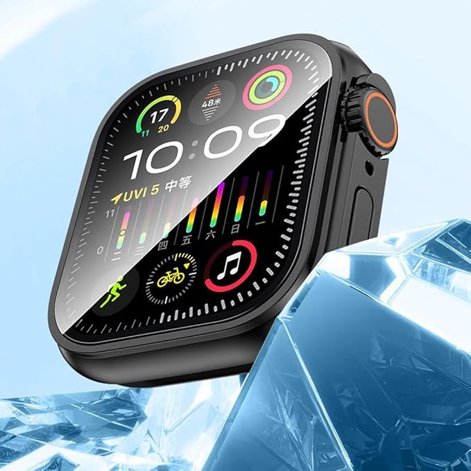 Yrzper Waterproof Case Compatible with Apple Watch Series 11 (2025) Series 10 46mm 42mm[Turning into Ultra] Crown + Back Cover Full Protective Hard PC Screen Protector Cover (Black, 42mm) - Image 7