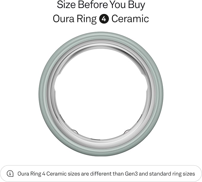 Oura Ring 4 - Ceramic Tide - Size 4 - Sleep, Activity, Women’s Health, AI Advisor, Up to 8 Days of Battery Life, Size Before You Buy, Android & iOS Compatible - Image 2