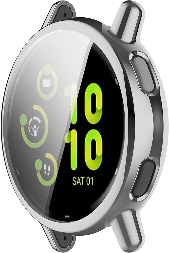 2 Pack Case Compatible with Garmin Vivoactive 5 Protective Case Cover,Soft TPU Bumper Full Cover Ultra-Thin Protection Case for Garmin Vivoactive 5 Smartwatch Accessories (Black&Silver) - Image 6