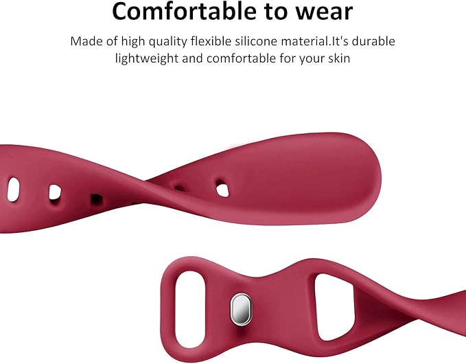 Thin Slim Band Compatible with Apple Watch 38mm 40mm 41mm 42mm 44mm 45mm 46mm 49mm, Replacement Silicone Sport Strap for iWatch Series 11/10/9/8/7/6/5/4/3/2/1 Ultra SE Women Men, Hibiscus - Image 4