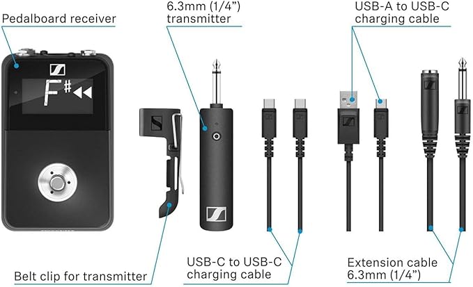 Sennheiser XSW-D PEDALBOARD SET, USB Microphone, 2.4 GHz License Free, Automatic Channel Allocation, Interference Management, Lightweight Plugs, 5 Hour Battery Life - Image 2