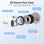 2 Pack USB C Headphones for iPhone 17 16 15, Type C Earphones with Microphone & Remote Control Noise Cancelling Wired Earbuds USB C for iPhone 17 16 15 Pro Max, iPad Pro, Galaxy S25 S24 Ultra, Pixel 9 - Image 4