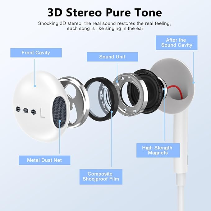 2 Pack USB C Headphones for iPhone 17 16 15, Type C Earphones with Microphone & Remote Control Noise Cancelling Wired Earbuds USB C for iPhone 17 16 15 Pro Max, iPad Pro, Galaxy S25 S24 Ultra, Pixel 9 - Image 4