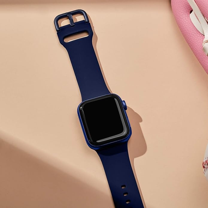 Sport Band Compatible with Apple Watch Bands 49mm 46mm 45mm 44mm 42mm 41mm 40mm 38mm, Soft Silicone Replacement Strap with Classic Clasp for iWatch Series 11 10 9 8 7 6 5 4 3 2 1 SE Ultra Women Men - Image 2
