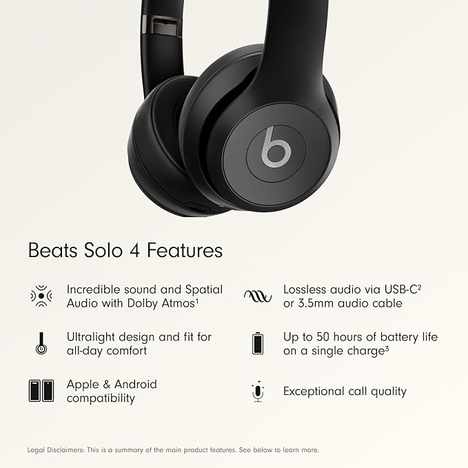 Beats Solo4 with AppleCare+ for Headphones (2 Years) - Matte Black - Image 3
