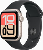 Apple Watch SE 3 [GPS + Cellular, 40mm] Starlight Aluminum Case with Black Sport Band, S/M (Renewed) by Amazon+Renewed