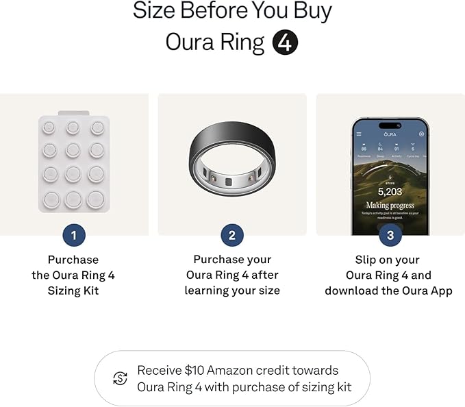 Oura Ring 4 - Stealth - Size 14 - Sleep, Activity, Women’s Health, AI Advisor, Up to 8 Days of Battery Life, Size Before You Buy, Android & iOS Compatible - Image 3