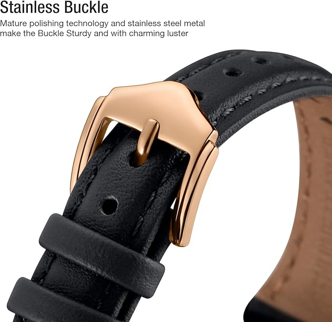 WFEAGL Compatible with Leather Apple Watch Band 41mm 40mm 38mm 42mm(series 11 10) Women, Top Grain Leather Strap Slim & Thin Replacement Wristband for iWatch Bands SE 3 2 1, Series 11 10 9 8 7 6 5 4 3 2 1 - Image 3