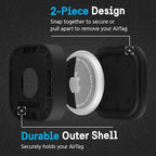 Pelican Protector 4-Pack AirTag Holder - Air Tag Case with 3M Adhesive Sticker - Rugged Shockproof AirTag Cover - Hidden Air Tag Holder Stick On Mount for Travel Luggage Bike Car Remote - Black - Image 3