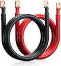 4 AWG Battery Inverter Cable 10 Feet, 4 Gauge Pure Copper Battery Cable 10 Ft with Heavy Duty 5/16" Lugs on Both End for Solar, RV, Marine, Car, Boat (Black&Red) by Temank